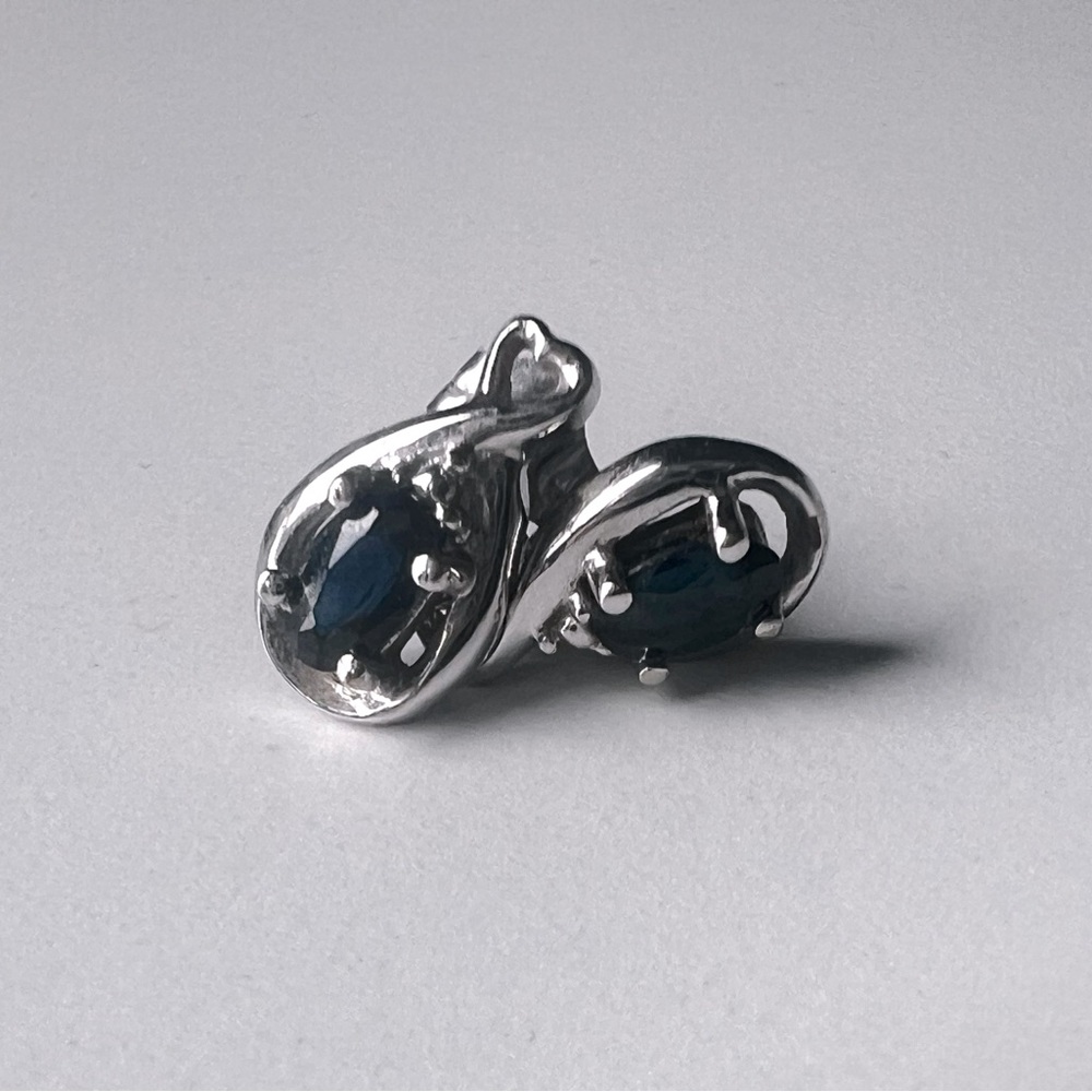 White Gold + Sapphire Earrings
